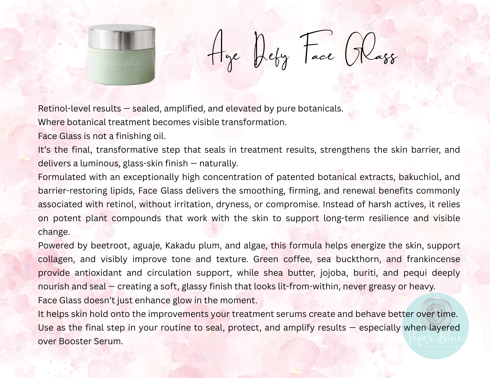 Organic Age-Defy Booster Serum & Face Glass