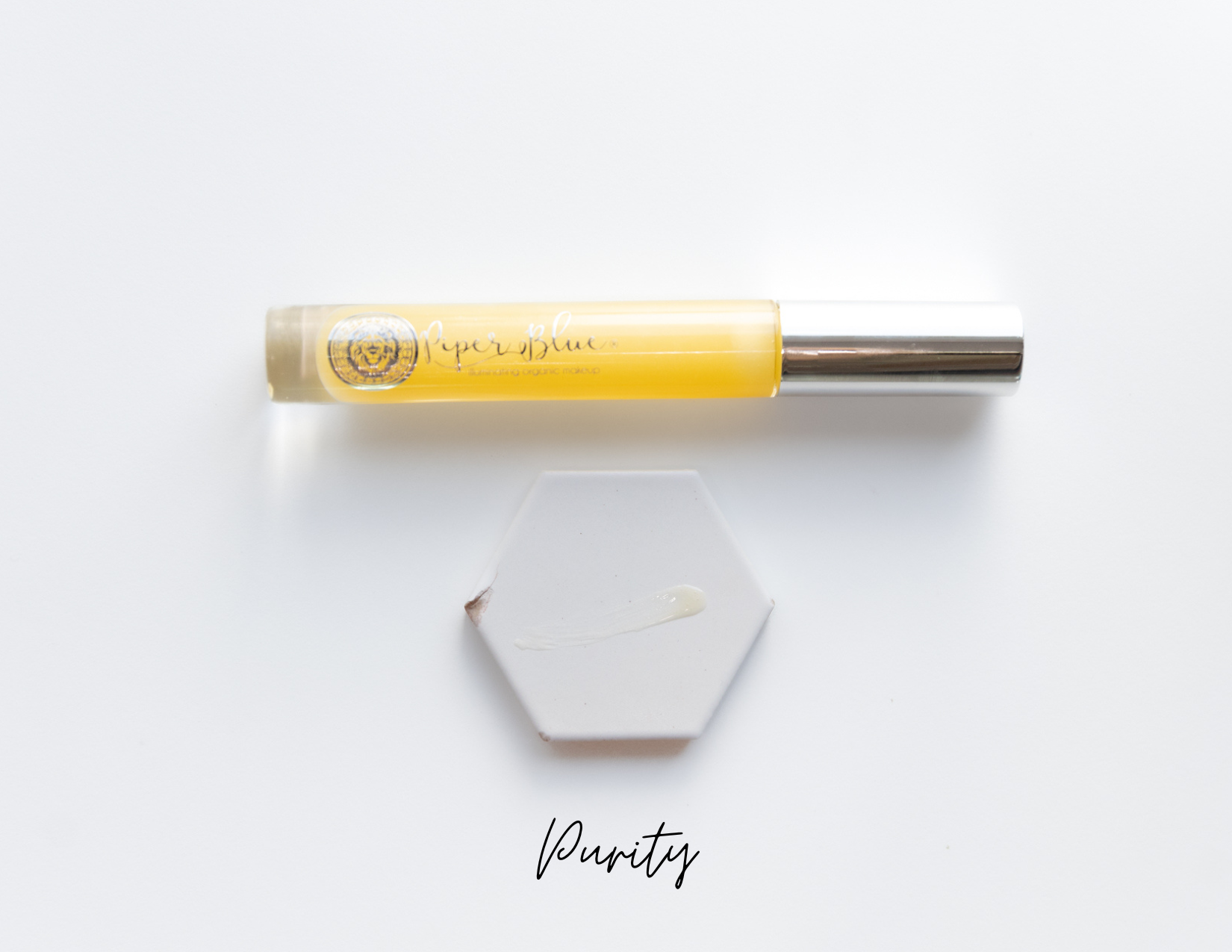 Ageless botanical lip butter in Purity shade, horizontal product image natural makeup
