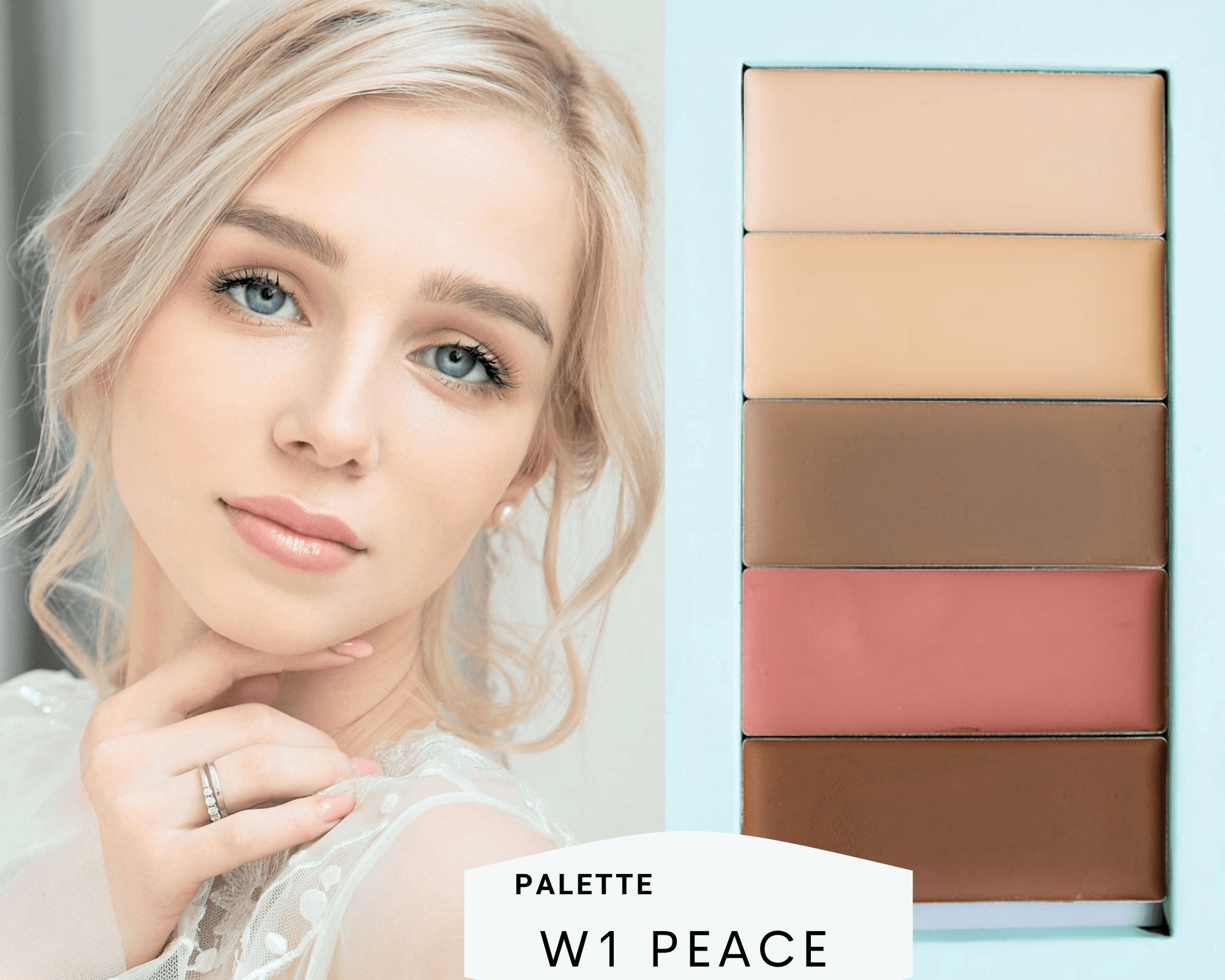 Filled Basic Bundle palette with custom-matched foundation and blender PiperBlue Organic Makeup