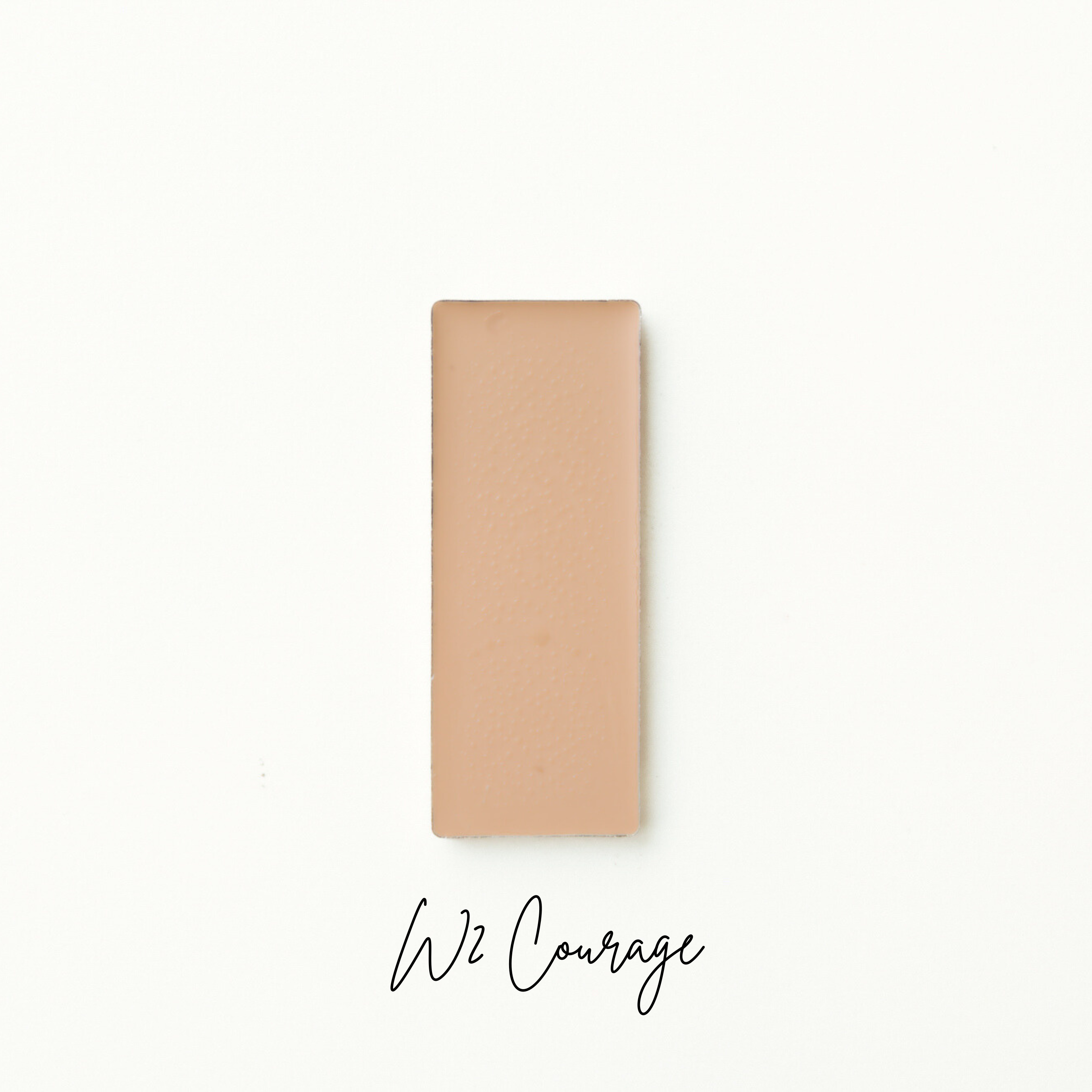 Rectangular beige product on a white background with 'Wi Courage' text. Natural Makeup