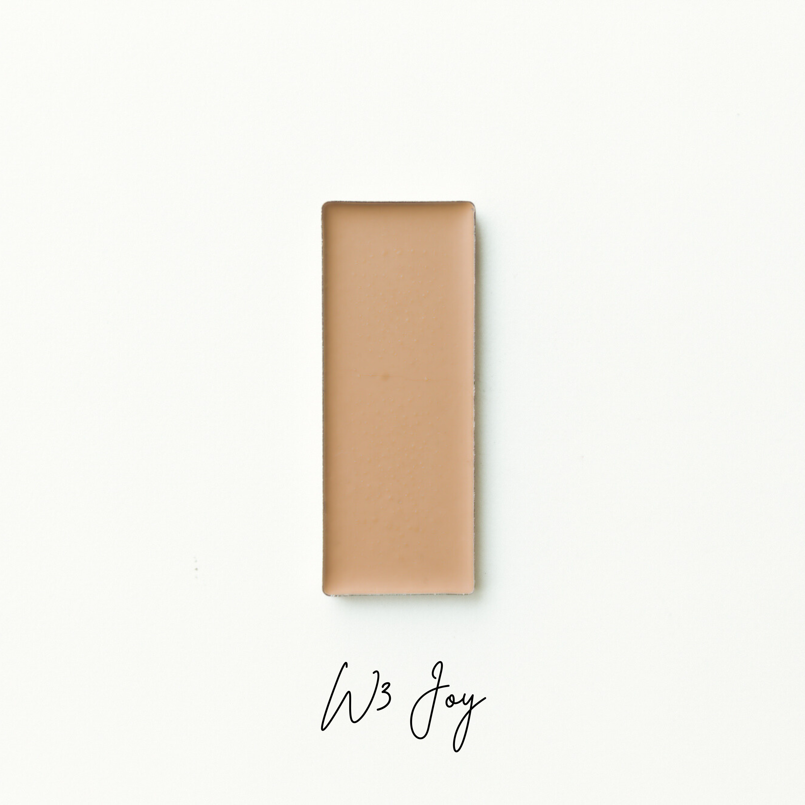 Rectangular brown object on a white background with 'W3 Joy' branding. Natural Makeup