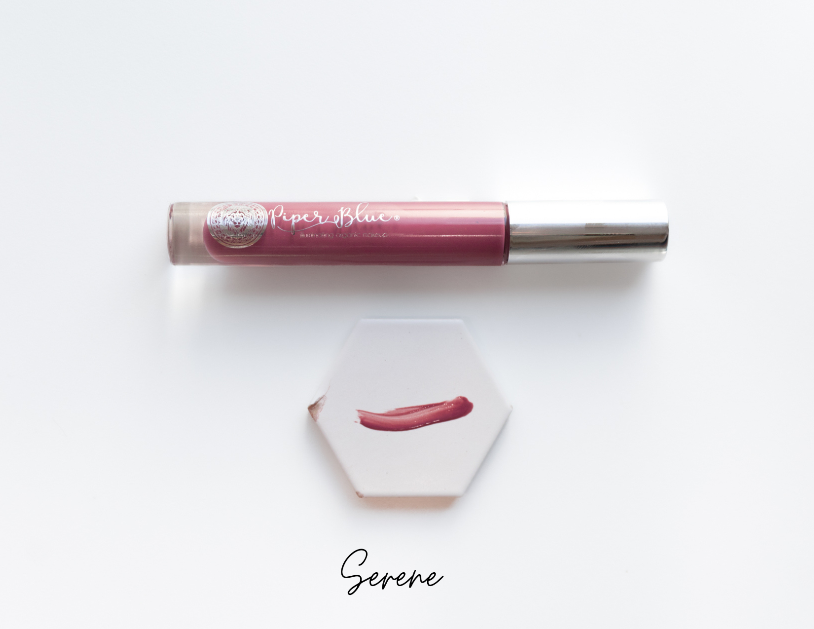 Ageless botanical lip butter in Serene shade, horizontal product image natural makeup