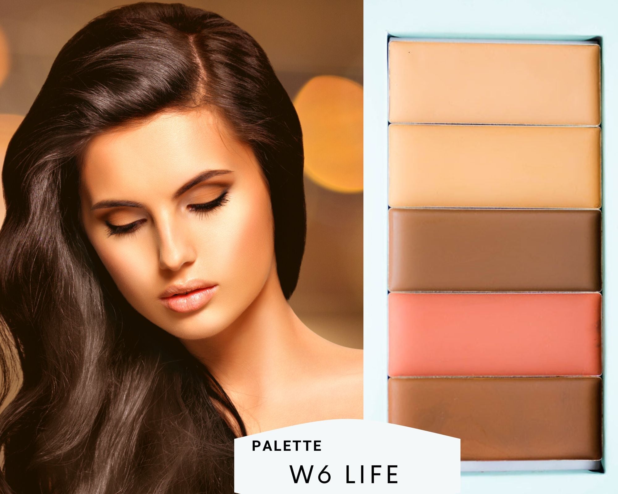 Pre-built Palette - Warm 6 Life - Medium Light Tan - PiperBlue Organic Makeup