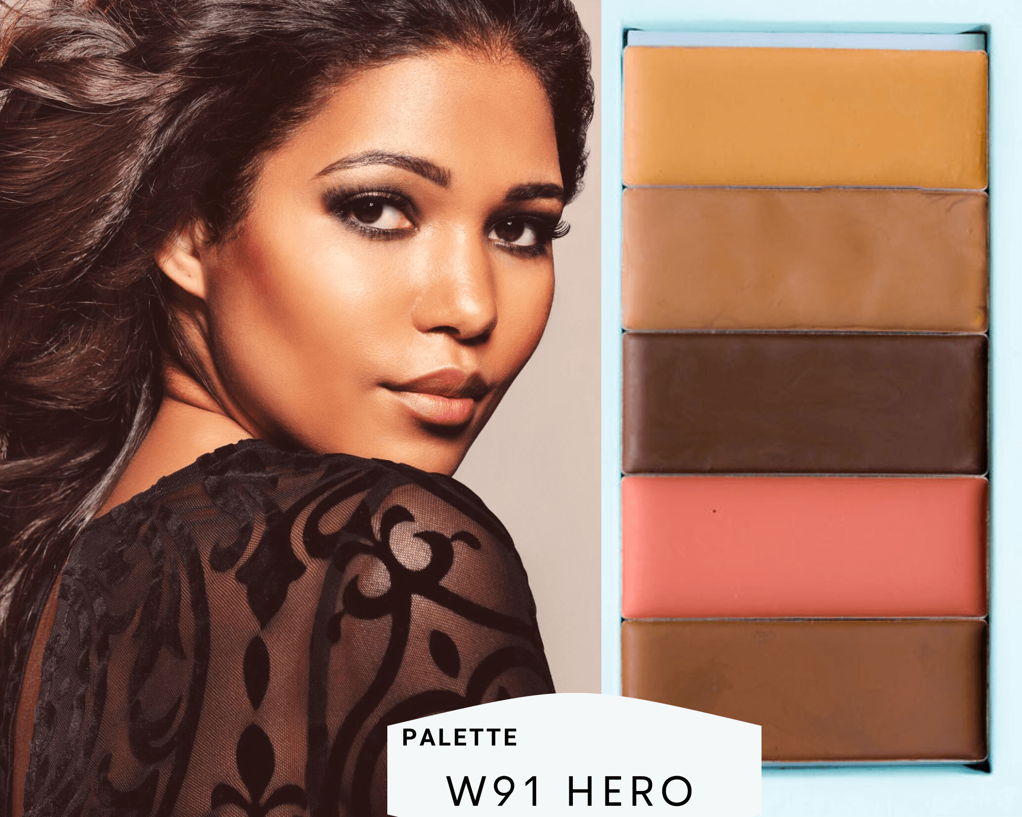 Pre-built Palette - Warm 910 Hero - Deep - PiperBlue Organic Makeup